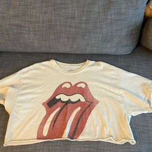 NWOT- Brandy Melville- Rolling Stones Logo- Crop Top- One Size